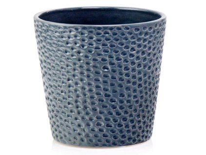 Keramický kvetináč Barcelona Bubbles, sivý, 14 cm