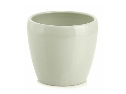 Keramický kvetináč Barcelona Simple, krémový, 15 cm