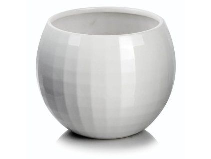 Keramický kvetináč Barcelona guľa, biely, 16 cm
