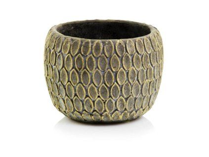 Keramický kvetináč Rustic so slzou, hnedozlatý, 16 cm