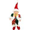 Vianočná dekorácia Elf, textil, červeno-zelená, 14/35 cm