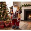 Vianočná dekorácia Santa s darčekom, červená, 60 cm