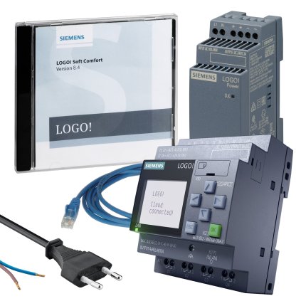 LOGO! starter kit 12 24 RCE 8.4, DVD LOGO! Soft Comfort, zdroj 24V 1,3A, kabel