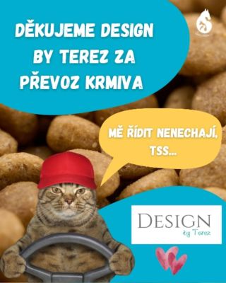 Moc děkujeme za převoz kočičího krmiva Terce a jejímu manželovi z @design_by_terez a za zprostředkování daru od firmy...