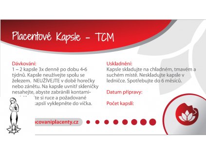 Placentové kapsle TCM štítek