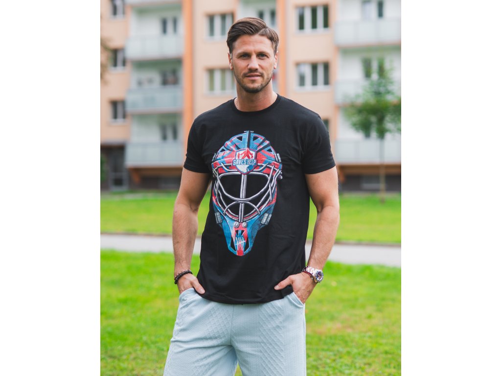 TRIČKO UNISEX SAVES HELP - Mask 23 front - Black - SHPT016