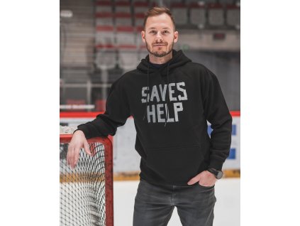 MIKINA UNISEX SAVES HELP - Oversized - TAPE - Black - SHHOS003