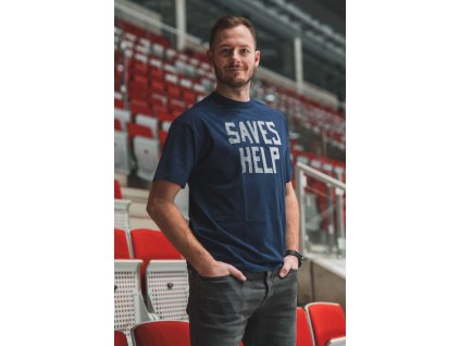 TRIČKO UNISEX SAVES HELP - Oversized - TAPE - Blue - SHOS005