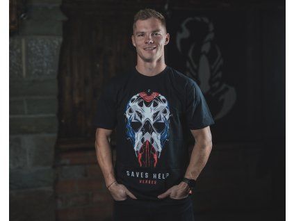 TRIČKO UNISEX SAVES HELP - Heroes - Black - SHPT021