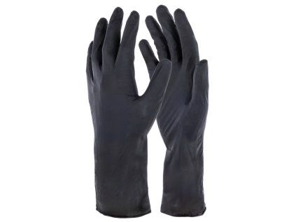 Dlhé nitrilové rukavice čierne 30 cm