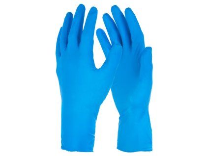 Dlhé nitrilové rukavice Profi 30 cm modré