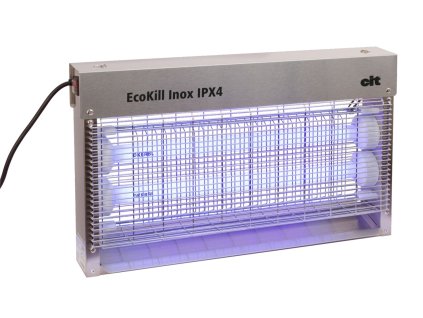 Elektrický lapač hmyzu EcoKill Inox IPX4 – nerezový, vodeodolný, 2× UV lampa