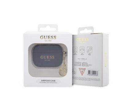guess 4g charms silikonove pouzdro airpods pro 2 cerne