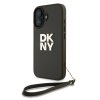 dkny pu leather stack logo wrist strap zadni kryt pro iphone 16 green 1 big ies13339903