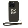 dkny pu leather stack logo wrist strap zadni kryt pro iphone 16 pro max green ie13323061