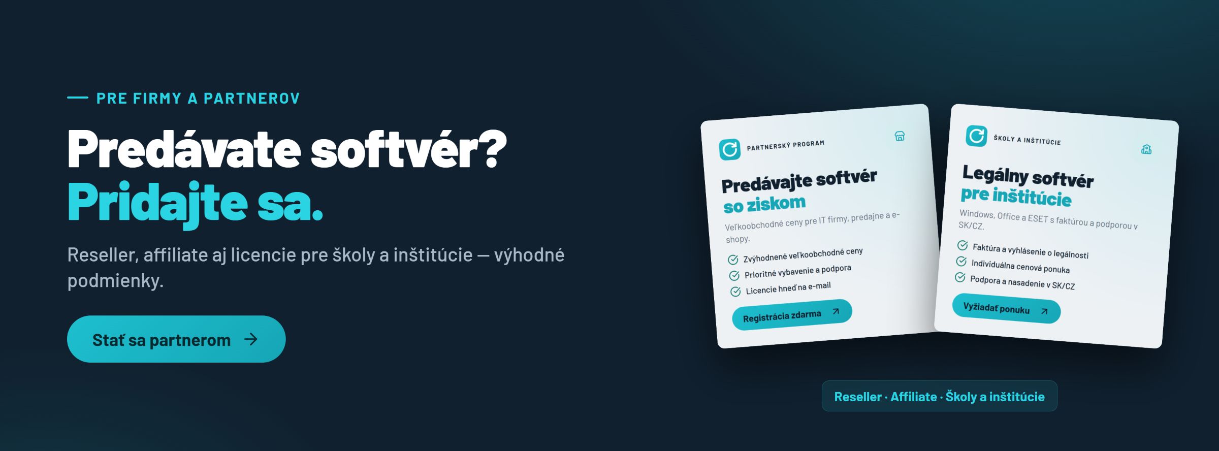 Partnerský program pre predajcov softvéru, IT firmy, školy a inštitúcie