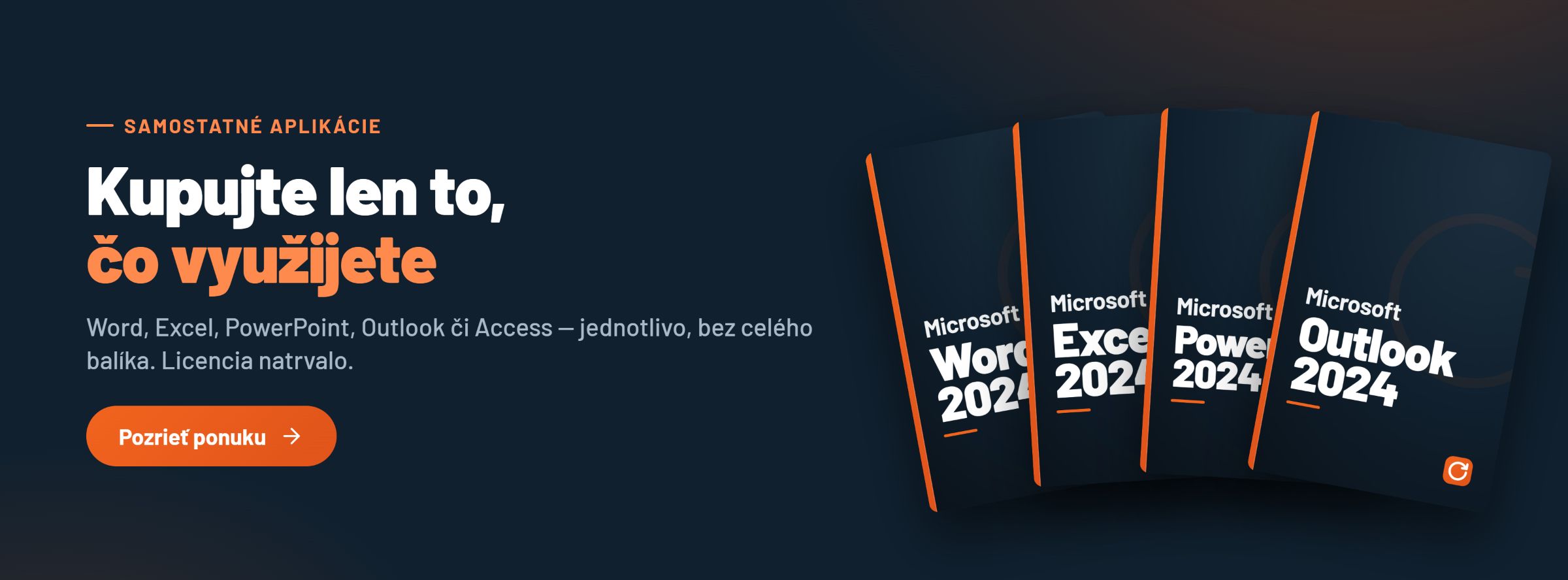 Samostatné aplikácie Microsoft Word, Excel, PowerPoint a Outlook 2024