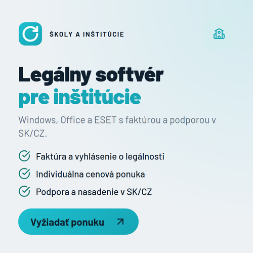 Licencie pre Školy, štátnu správu, inštitúcie, neziskové organizácie