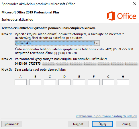 Telefonicka-aktivacia-office
