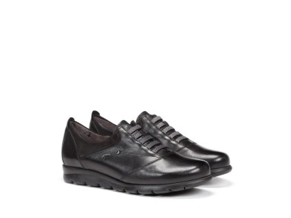 FLUCHOS dámské tenisky černé kožené | F0354 SUGAR NOBUCK NEGRO