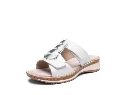 ARA dámské pantofle na suchý zip metalické béžové kožené | 12-29004-09 Hawaii