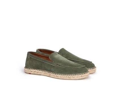 LLOYD pánské espadrilky zelené semišové kožené | 14-427-02