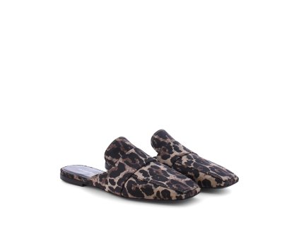 KENNEL & SCHMENGER pantofle hnědé s leopardím vzorem textilní | 51-11620.266