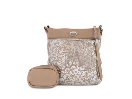 ARA dámská střední crossbody kabelka béžová se střibrnými odlesky syntetická | 16-21109-14
