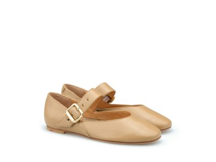 LLOYD dámské balerínky s páskem kožené béžové | 25-281-04 GLIDE 620 BEIGE