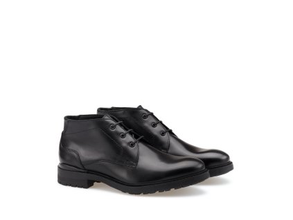 LLOYD pánské kotníkové boty kožené vyteplené černé | 25-603-00 VIBE 325L BLACK