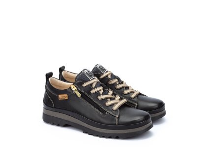 PIKOLINOS dámské tenisky s bočním zipem kožené černé | W3W-6979ST BLACK
