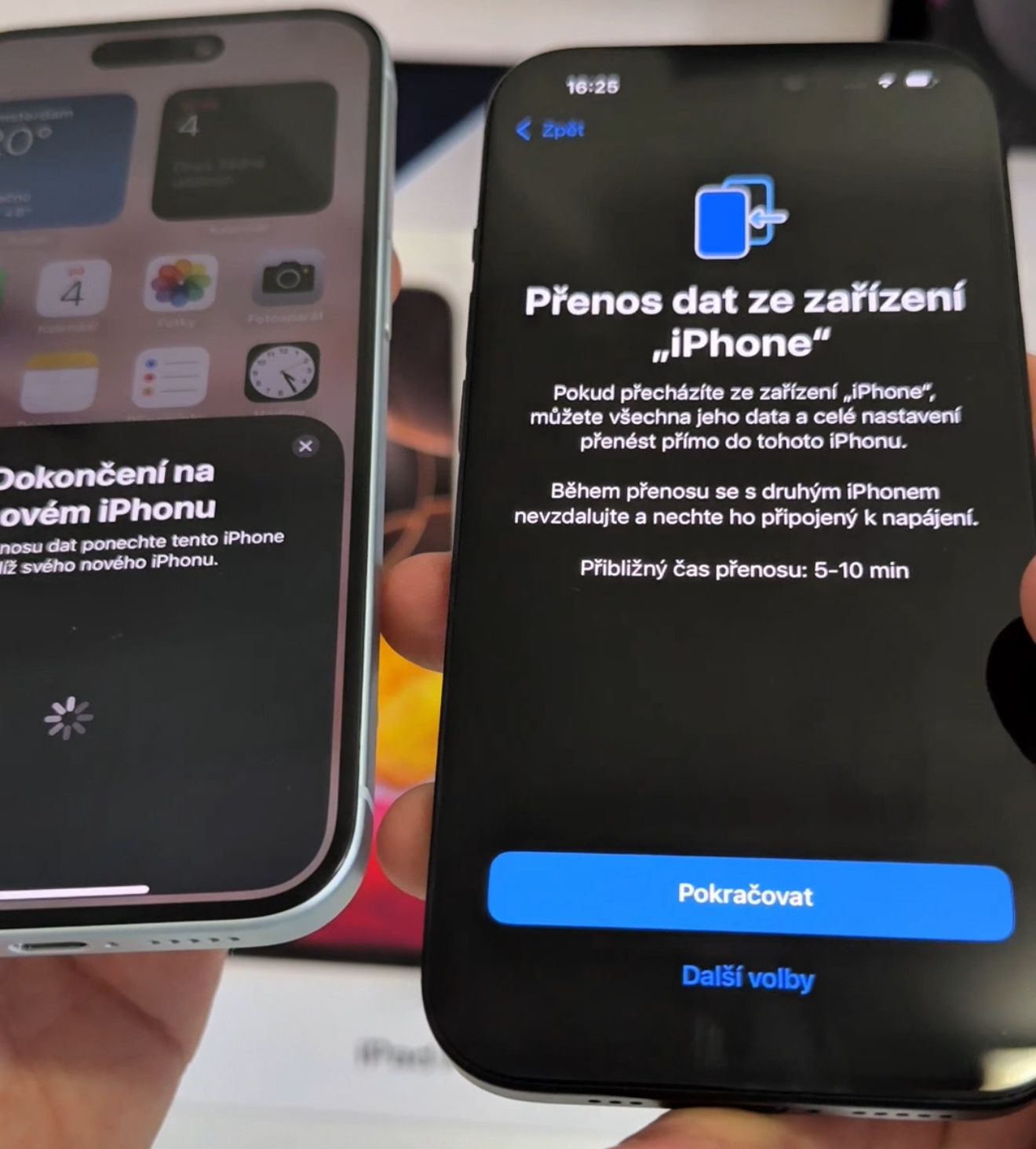 Jak přehrát data do nového iPhonu