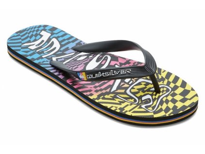 Žabky Quiksilver Molokai Wordblock 287 xkbm black/blue/pink 2023