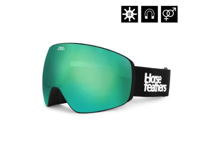 Snowboardové okuliare Horsefeathers, Scout black/mirror green 2025/26