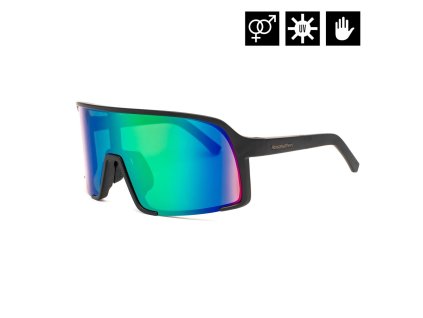 Cyklistické Okuliare Horsefeathers, Magnum matt black/mirror green 2025