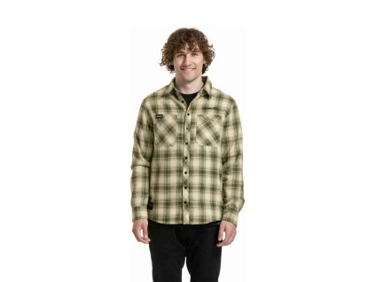 Košile Meatfly, Kurt green/beige 2025