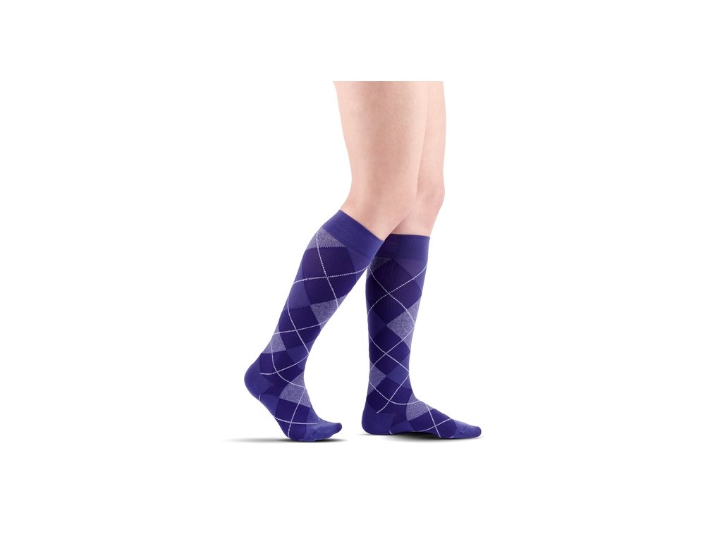 SIGVARIS MICROFIBER SHADES lýtkové ponožky pre ženy (Farba Platin Argyle, Dĺžka Long=0)