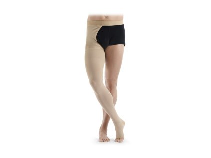 SIGVARIS TRADITIONAL stehenná pančucha s upevnením v páse (Veľkosť large plus, Farba Beige, Kompresia 3. kompresná trieda 34-46 mmHg)