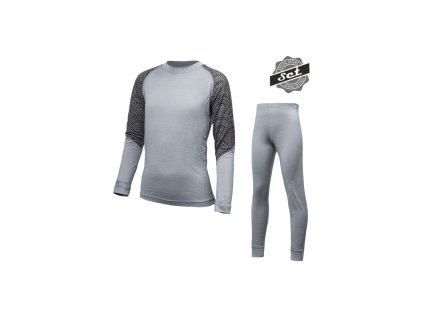 SENSOR Merino Impress Set - dětský komplet šedá
