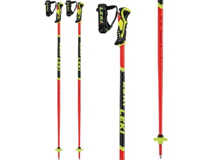 Sjezdové hole LEKI WCR Lite SL 3D bright red-black-neonyellow
