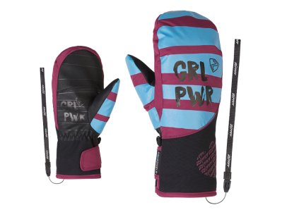 Rukavice Ziener Liwani AS PR Mitten Girls blue nile raspberry