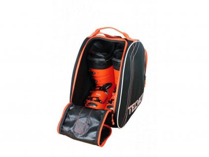 14135 1 taska na lyzaky tecnica skiboot bag premium black orange