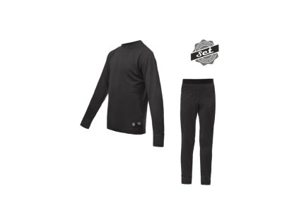 SENSOR Merino Active Set - juniorský komplet černý