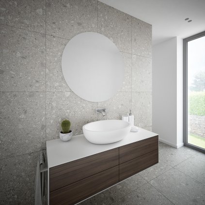 kruhove kupelnove zrkadlo lepene na stenu 90 cm