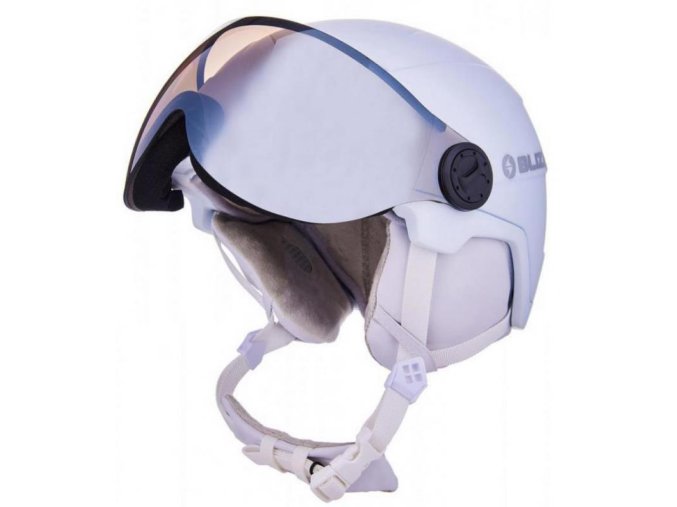 Lyžiarska prilba BLIZZARD W2W Double Visor ski helmet, white matt, smoke lens, mirror (Veľkosť 56-59)