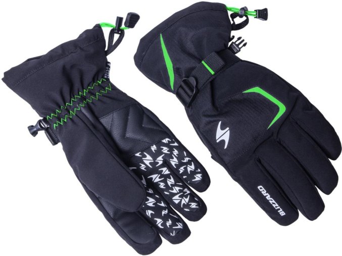 lyžařské rukavice BLIZZARD Reflex, black/green (Veľkosť 9)