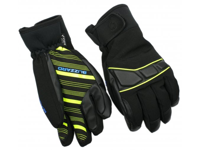 lyžařské rukavice BLIZZARD Profi ski gloves, black/neon yellow/blue (Veľkosť 9)