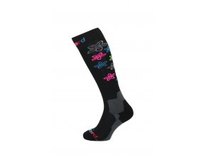 Lyžiarske ponožky BLIZZARD Viva Flowers ski socks, black/flowers junior