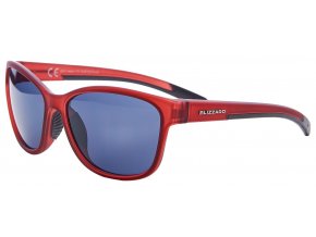 sluneční brýle BLIZZARD sun glasses PCSF702140, rubber trans. dark red, 65-16-135