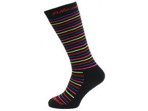 Lyžiarske ponožky BLIZZARD Viva Allround ski socks junior, black/rainbow stripes